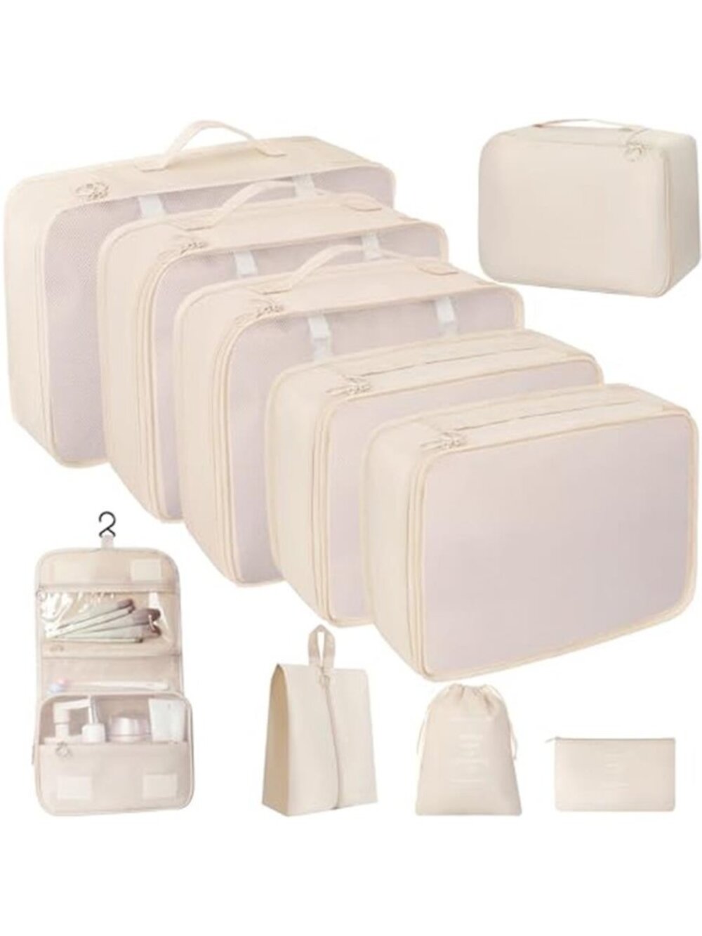 Packing Cubes Travel Organizer Set Luggage Bags Toiletry Shoe Laundry 10 Piece